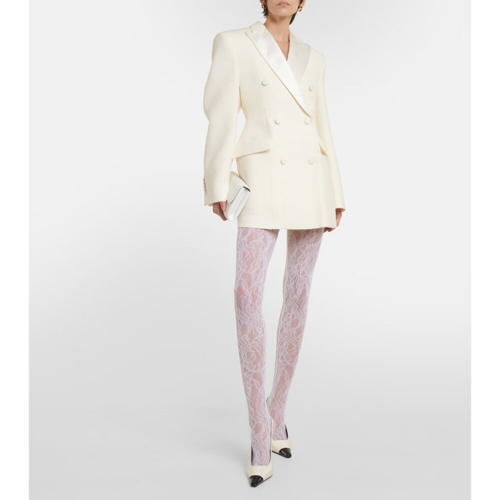 WARDROBE.NYC Lace Tights in Off White New Womens Nylons Pantyhose - Picture 16 of 16